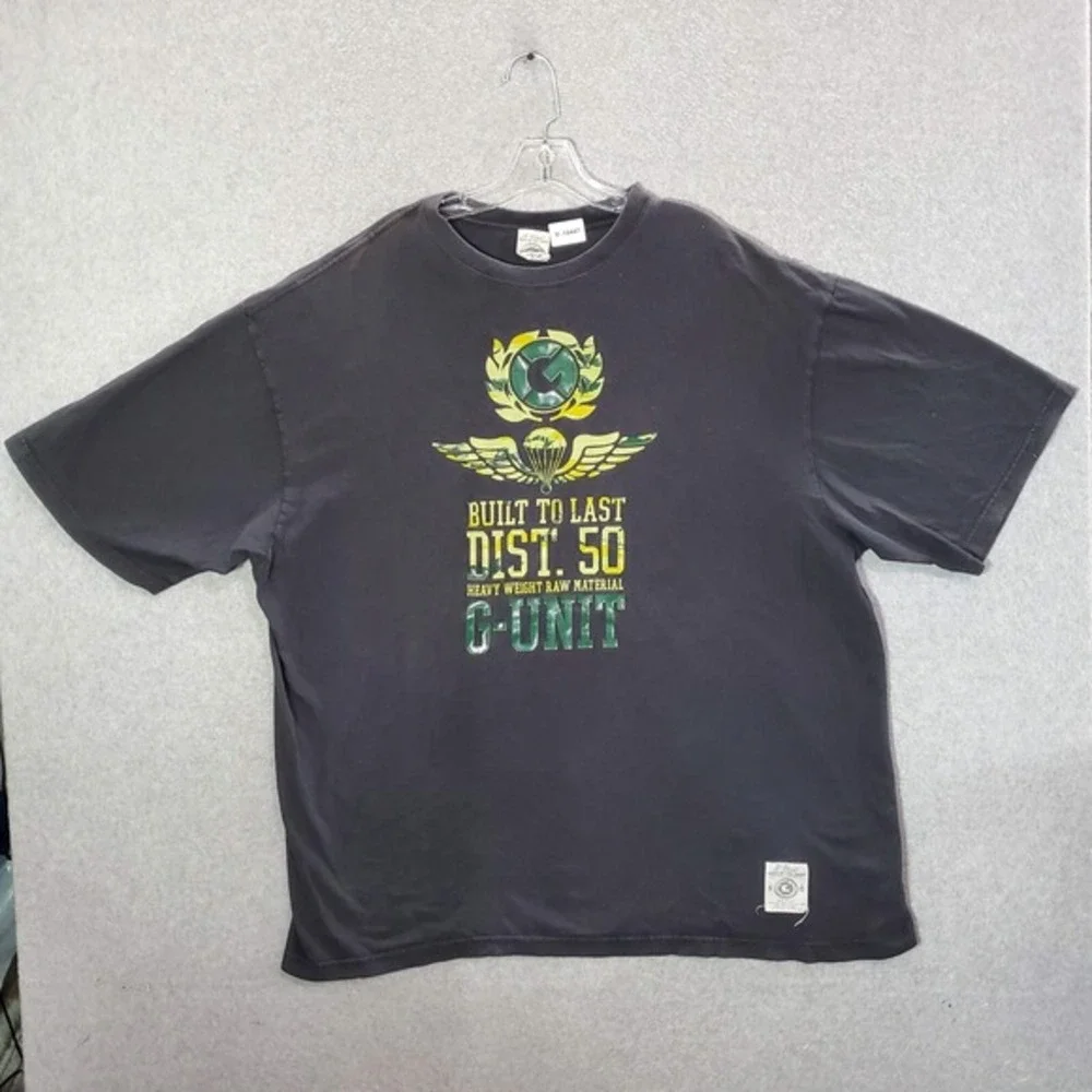 VINTAGE‎ G Unit Men Shirt 3XL Black Heavyweight Logo Built To Last Y2K Hip Hop